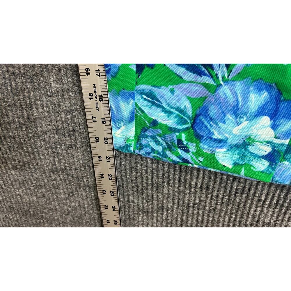 Belle Kim Gravel Capri Pants Womens 3X Tall Green Blue Floral Preppy Pockets - Picture 8 of 12